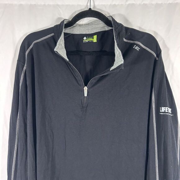 LifeTime TASC Jacket Men's XXL Black 1/4 Zip Fitness Long Sleeve Pullover - Picture 2 of 10